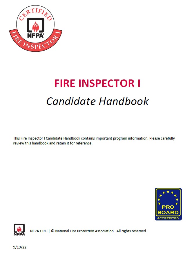 Fire Inspector Binder This Fire Inspector I Candidate Handbook contains important program ...